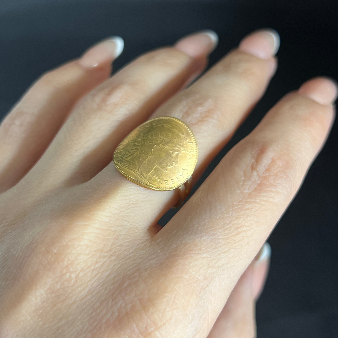 Bague Marianne coq en Or 18K/22K