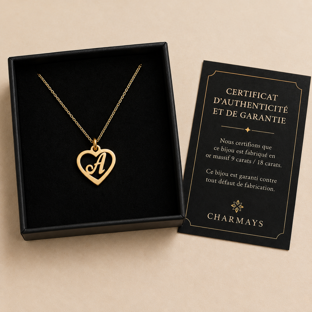 Pendentif initiale cœur Or jaune