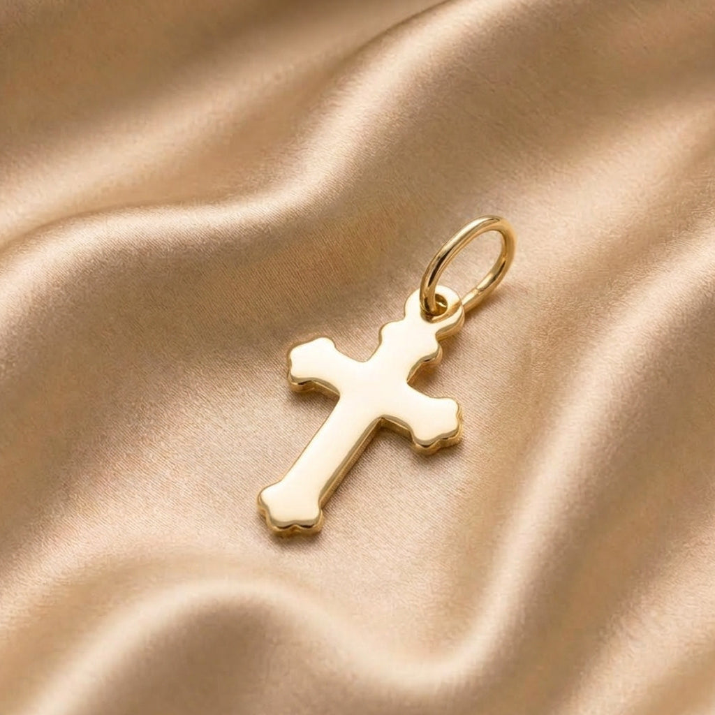 Tia – Pendentif croix en or 18K - Or massif 18 carats - Or jaune - présenté dans un écrin cadeau de luxe