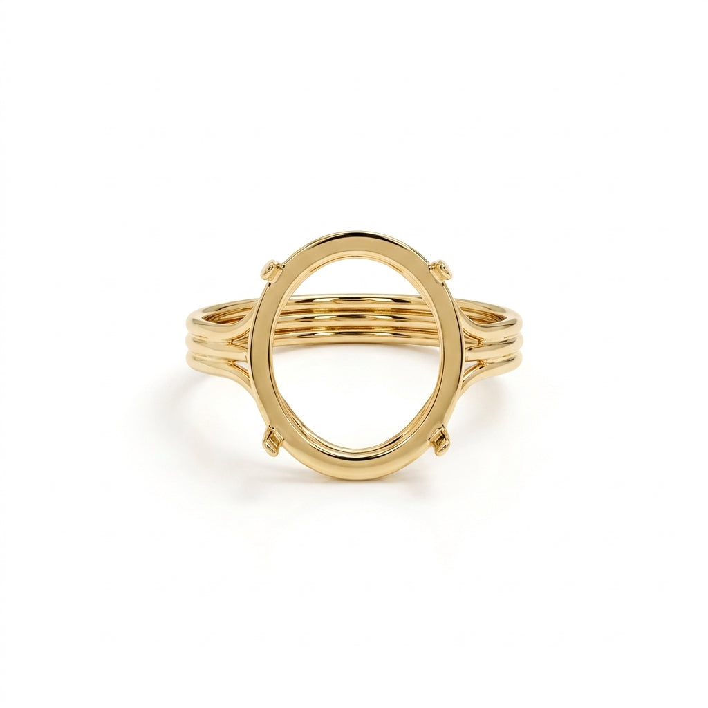 Cora – Bague monture en or massif - Or massif - Or jaune - présenté dans un écrin cadeau de luxe