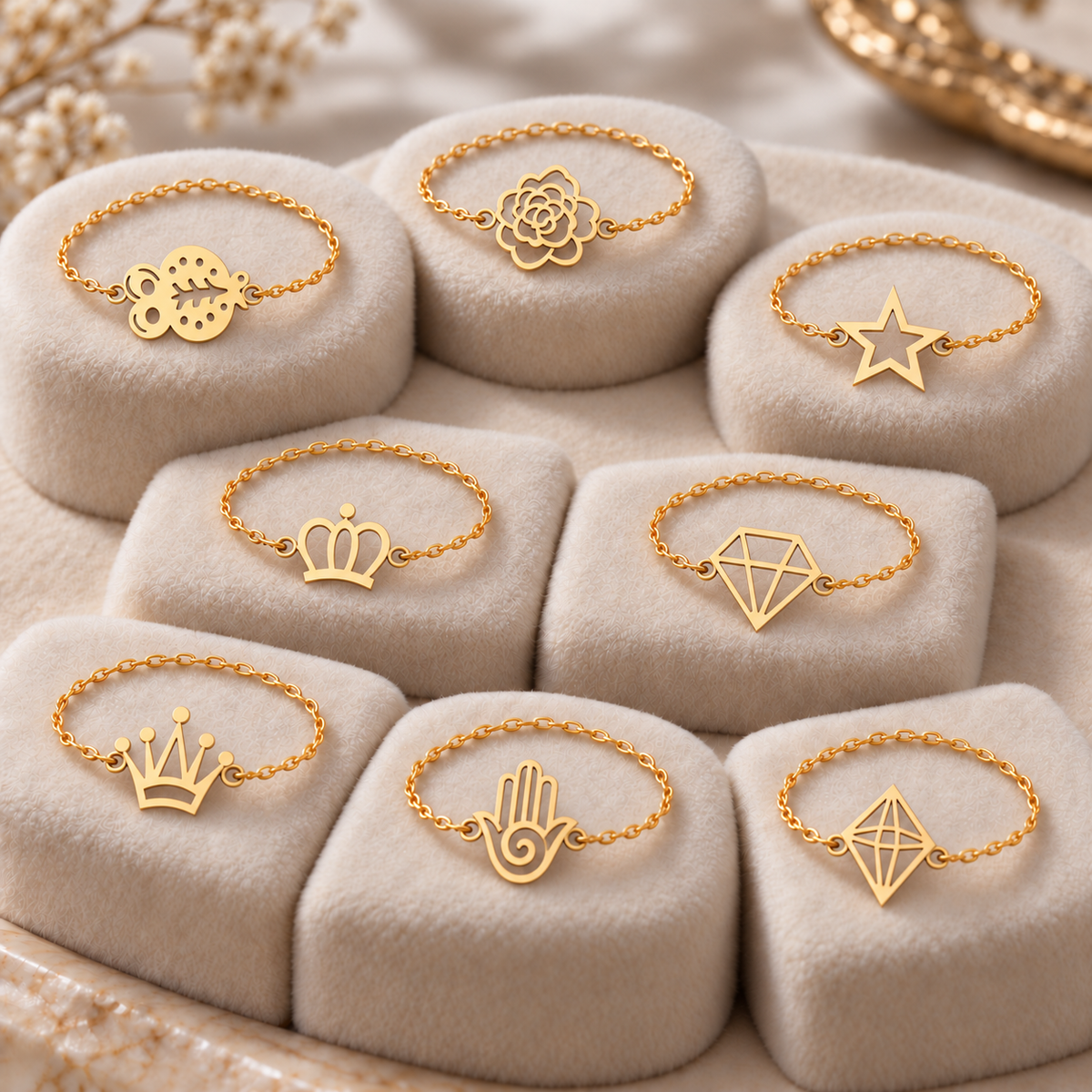 Bague chaine d'Or 18K