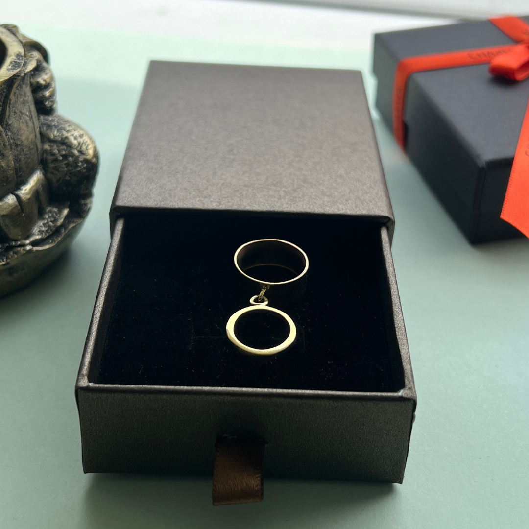 Bague Breloque avec une Louis d'Or anneau plein 18k/22K