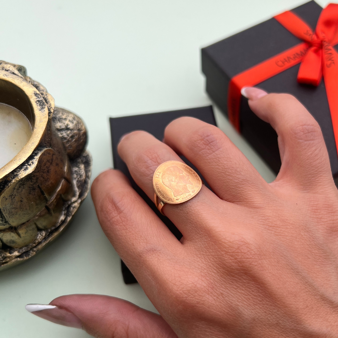 Bague avec pièce d’investissement Or 18k/22K