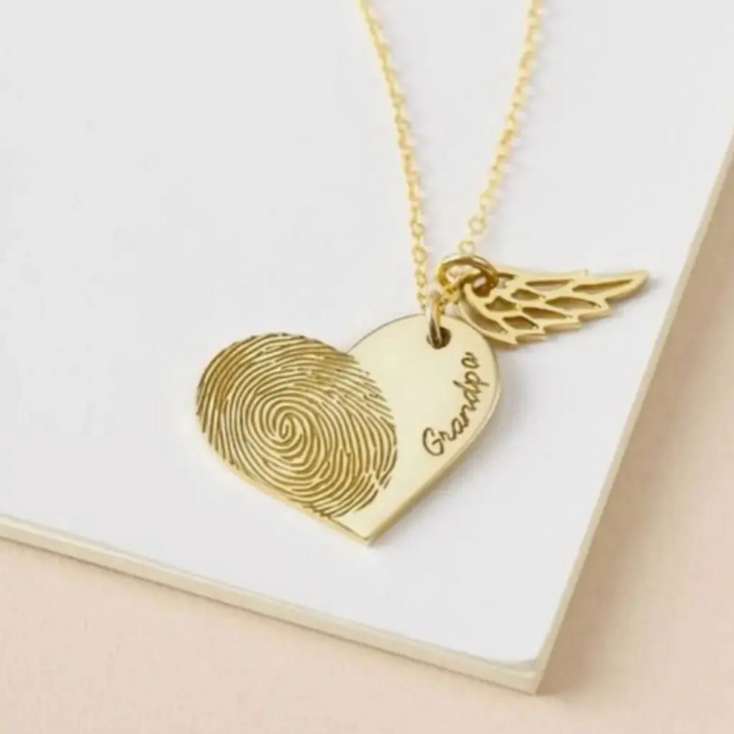 collier plaqué or Empreinte et Nom