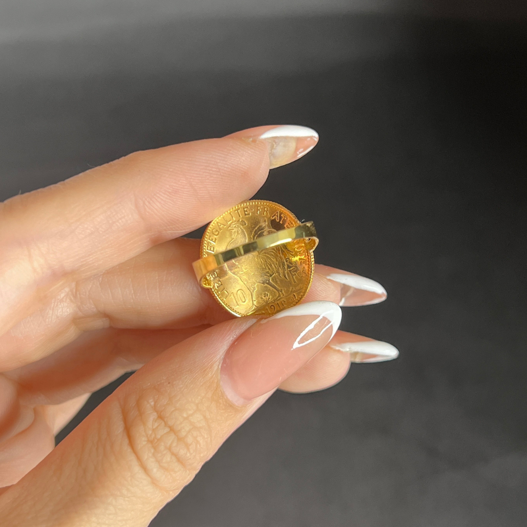 Bague Marianne coq en Or 18K/22K