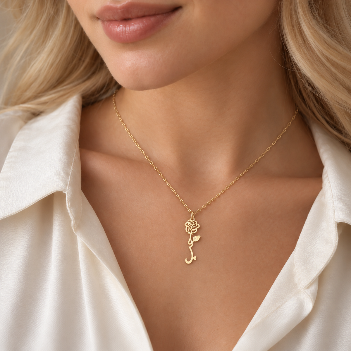 Collier Mots Amour Calligraphie Arabe en Or