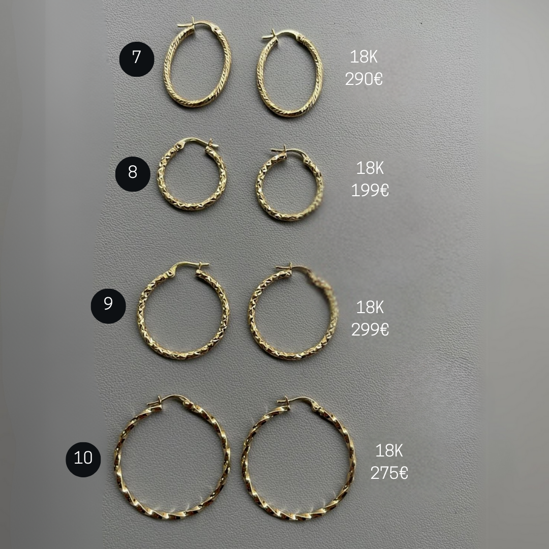 Boucles d'oreilles Créoles en Or 18K