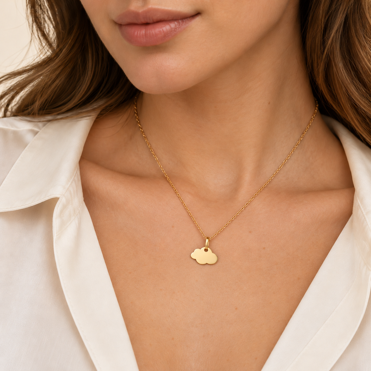 Collier avec pendentif nuage en Or jaune