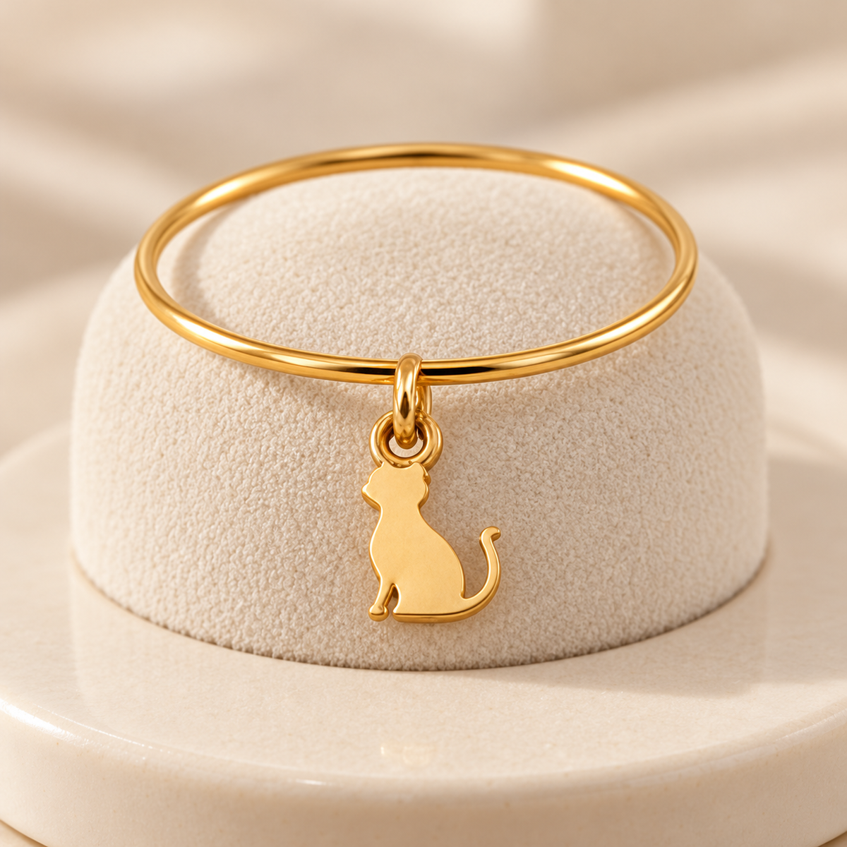 Bague breloque chat en Or jaune