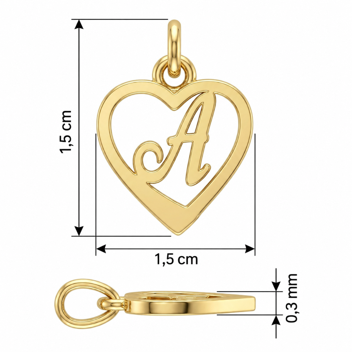 Pendentif initiale cœur Or jaune