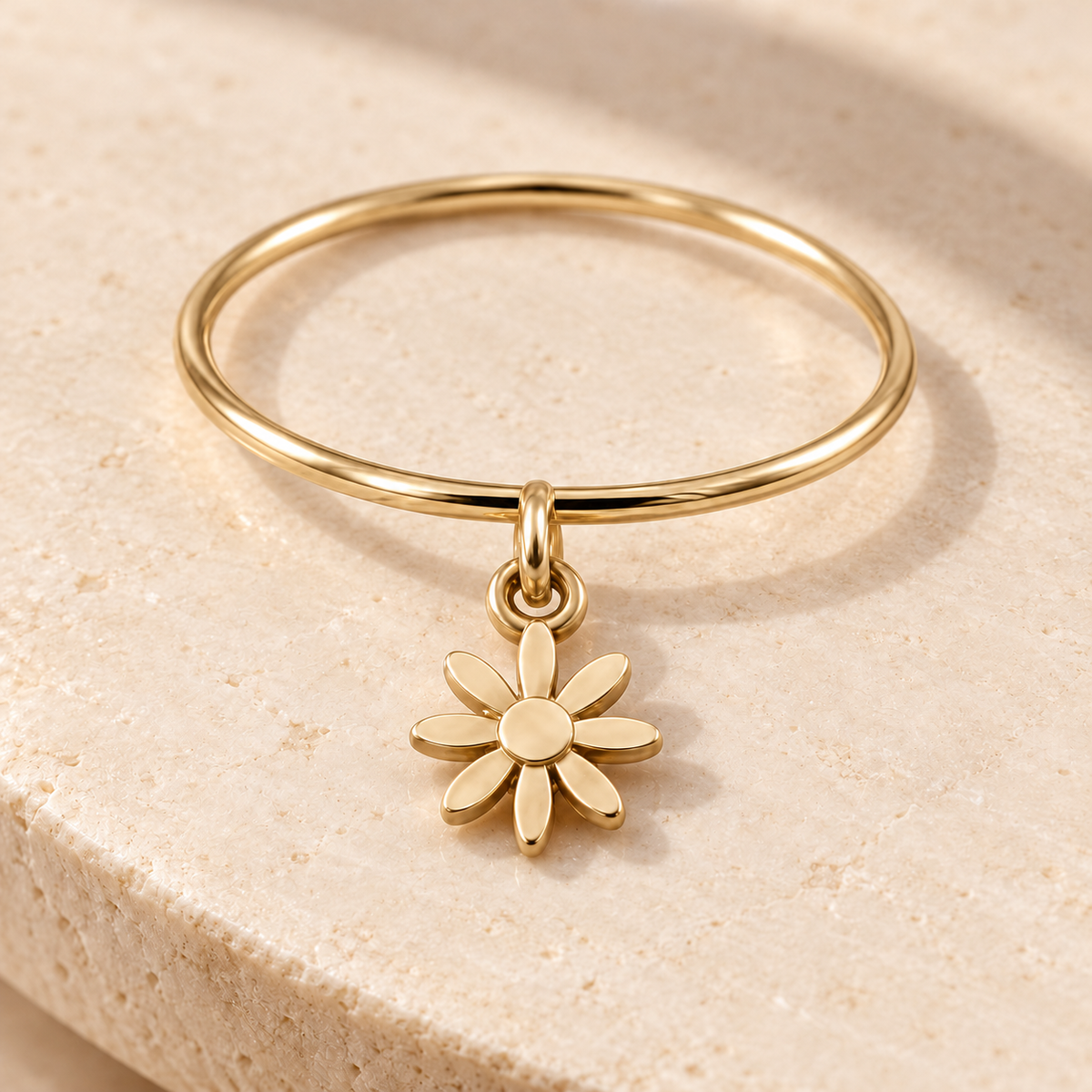 Bague breloque fleur en Or jaune