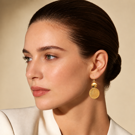 Boucles d’oreilles dôme porte pièces en Or 18K /22K