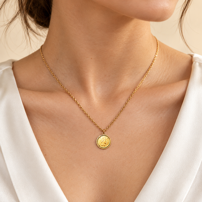 Collier avec pièce Napoléon Louis d'or 22K
