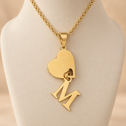 Collier heart my letter en Or