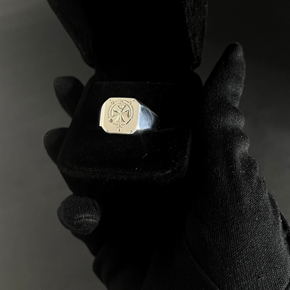 Chevalière Carrée en Argent Sterling