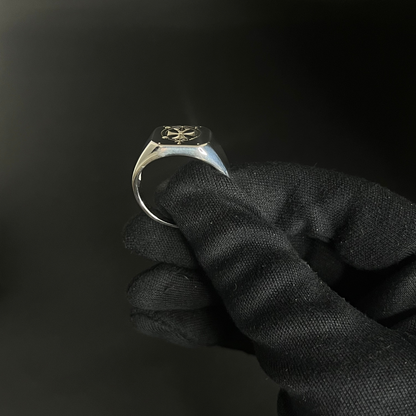 Chevalière Carrée en Argent Sterling