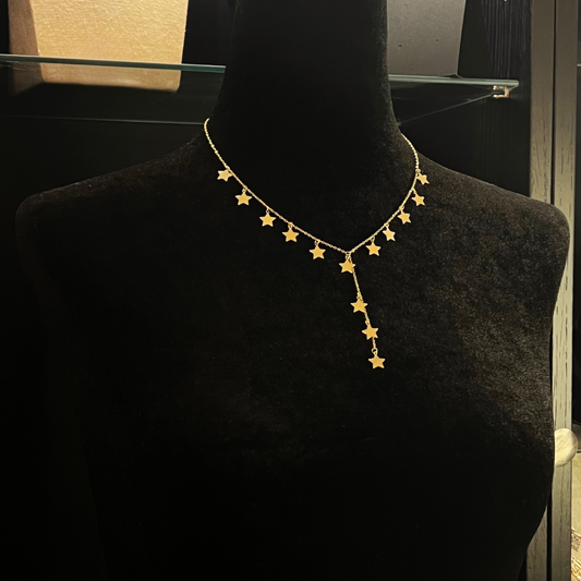 Collier Séléné en Or 9 Carats doté de 15 étoiles