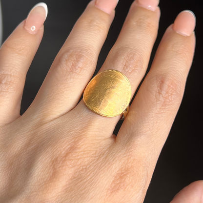 Bague Marianne coq en Or 18K/22K