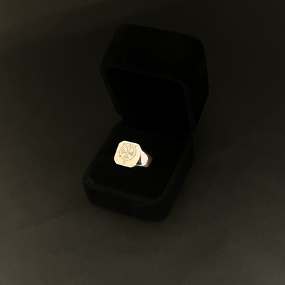 Chevalière Carrée en Argent Sterling