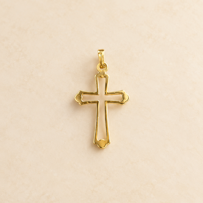 Pendentif croix en teinte or jaune