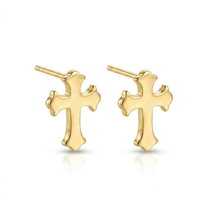 Alya – Boucles d'oreilles croix pendantes en Or