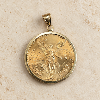 Monture en OR18K pour Pièce de 50 PESOS