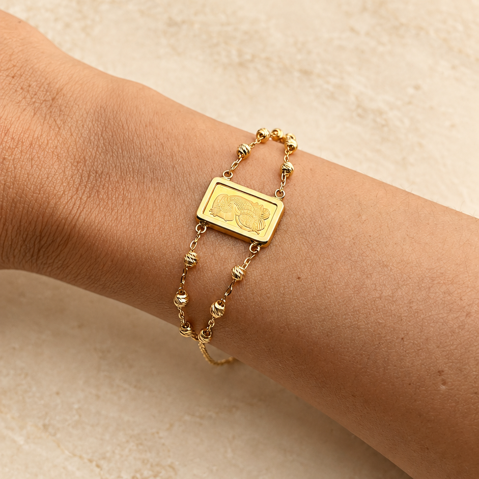 Bracelet avec Lingotin 1g Lady Fortuna