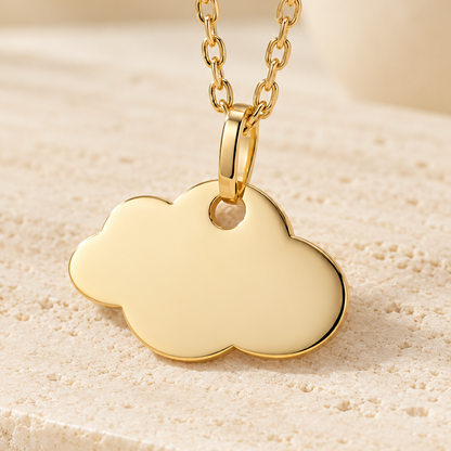 Collier avec pendentif nuage en or jaune