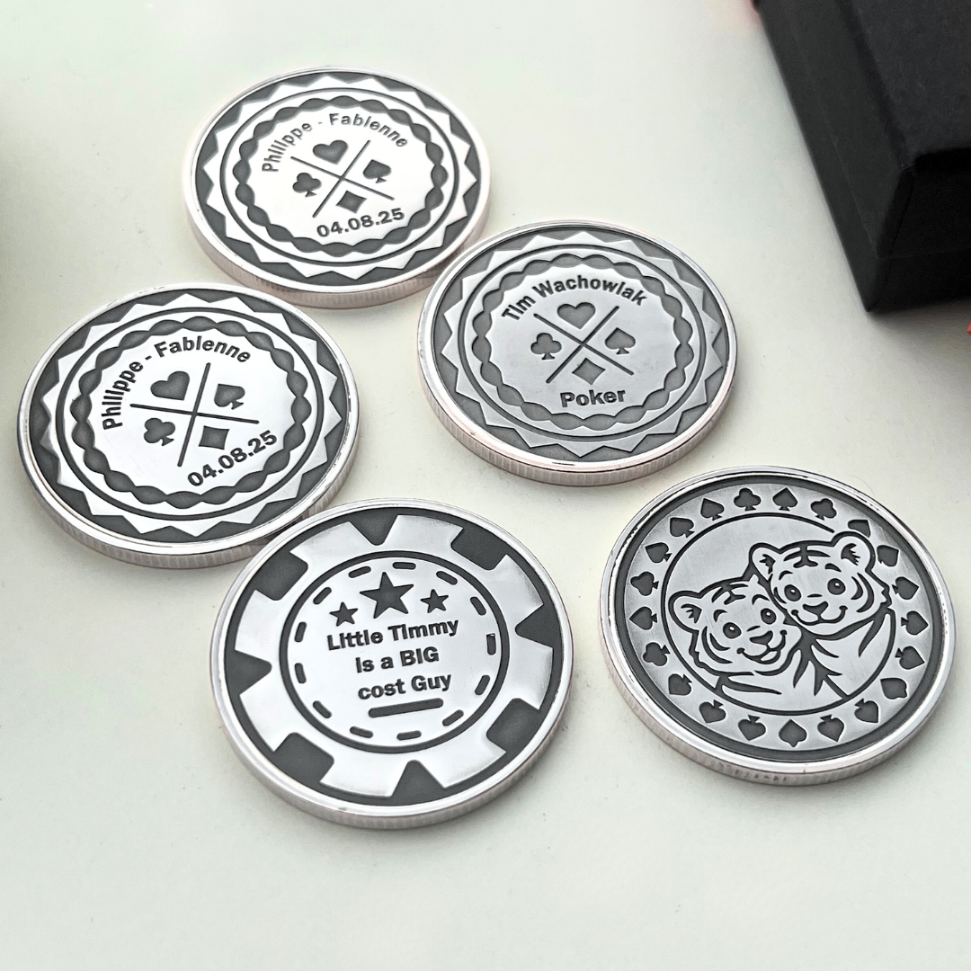 Jeton gravé Poker cache cartes