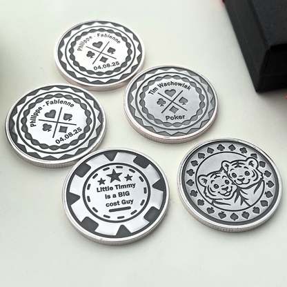 Jeton gravé Poker cache cartes