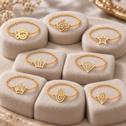 Bague chaine d'Or 18K