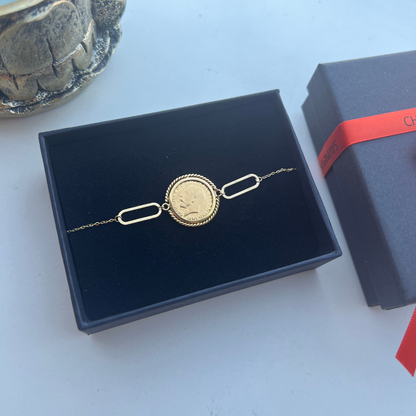 Bracelet avec Pièce d'investissement 18/22 K