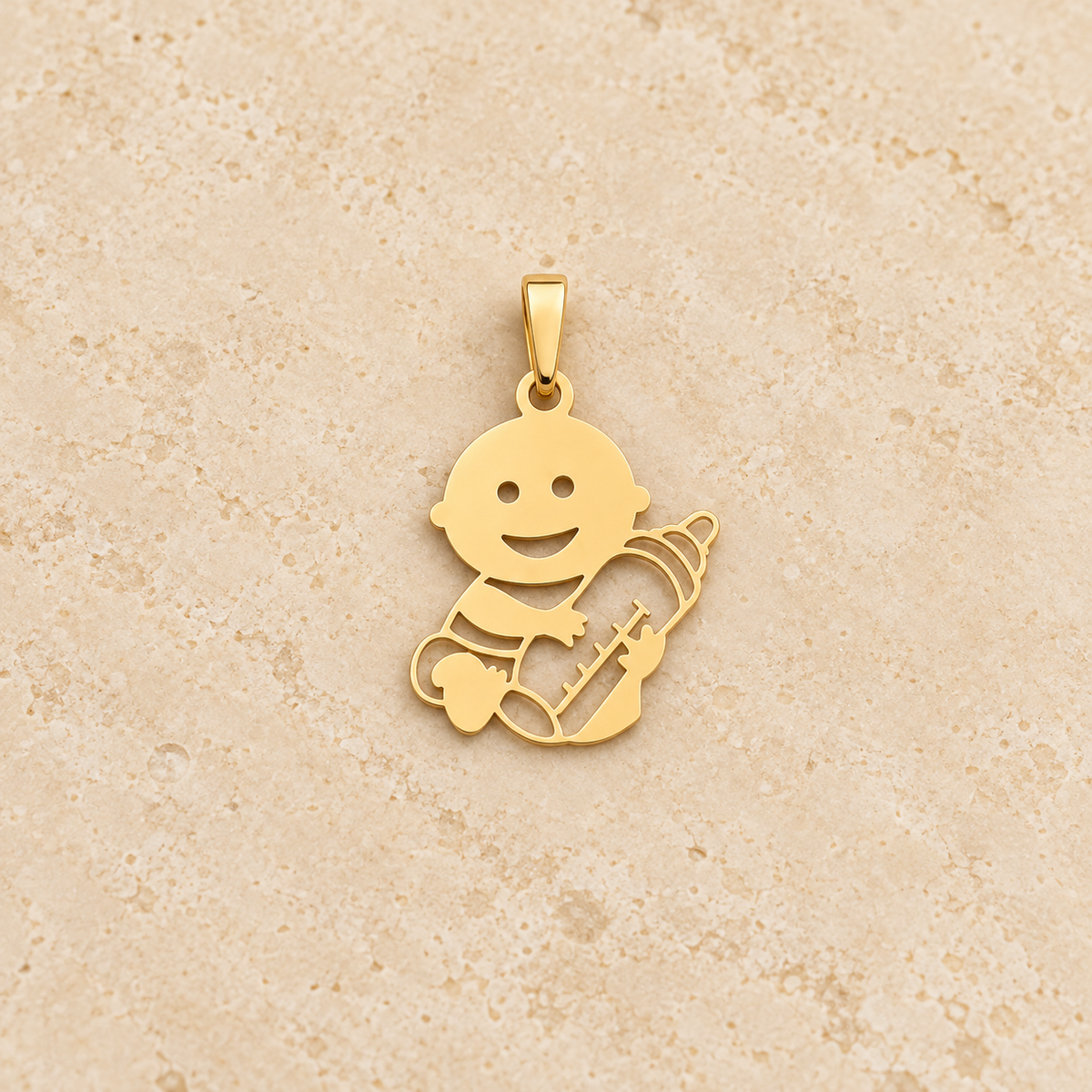 Pendentif bébé souriant avec biberon