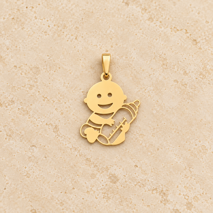 Pendentif bébé souriant avec biberon
