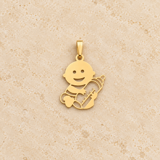 Pendentif bébé souriant avec biberon