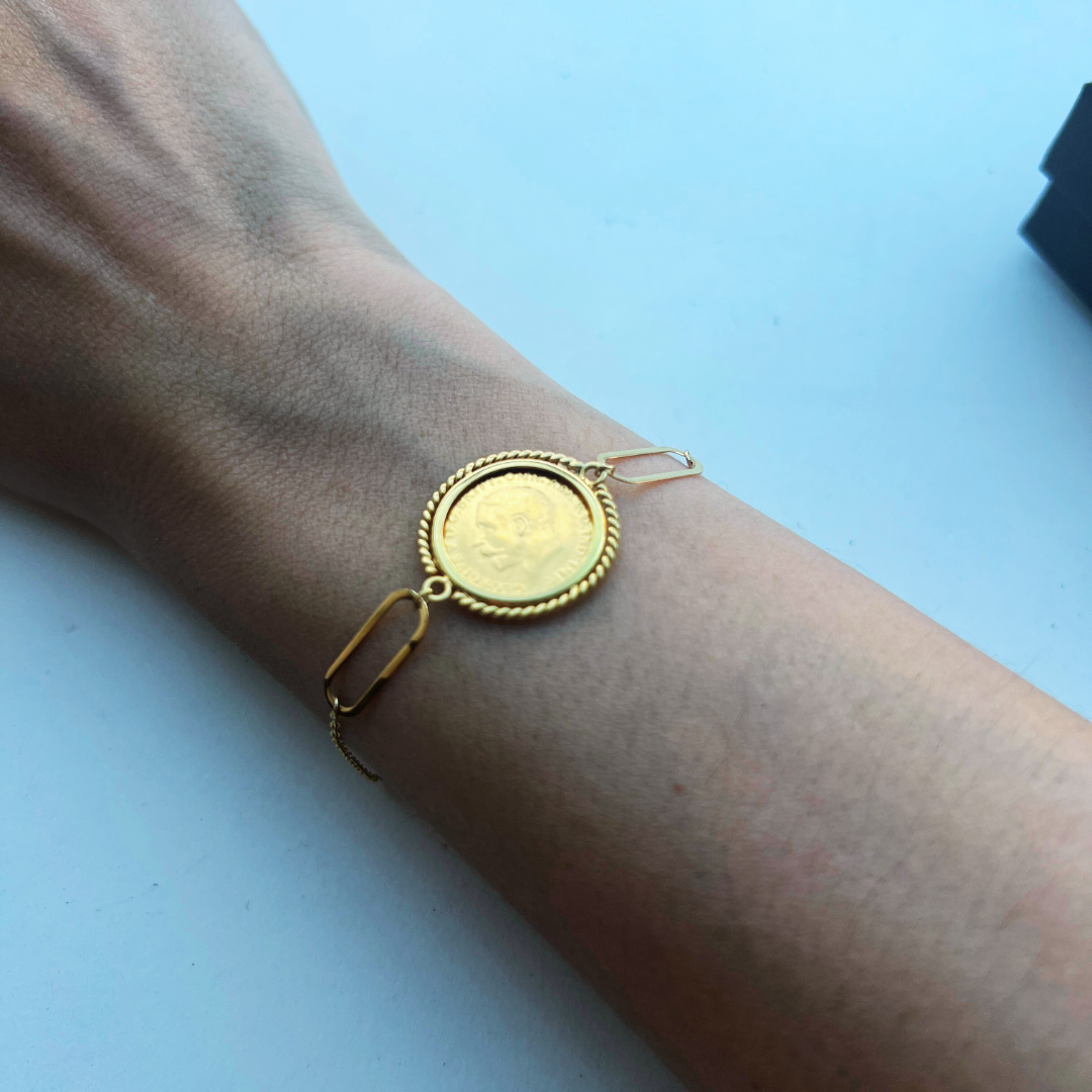 Bracelet avec Pièce d'investissement 18/22 K