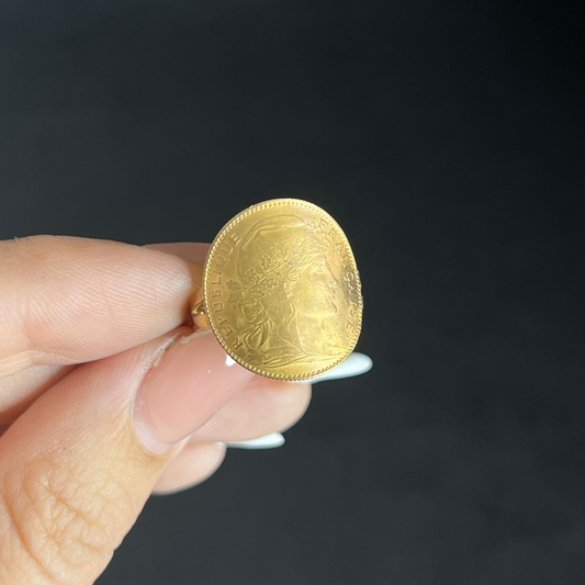 Bague Marianne coq en Or 18K/22K