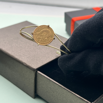 Bracelet jonc avec Pièce d'investissement 18/22 K