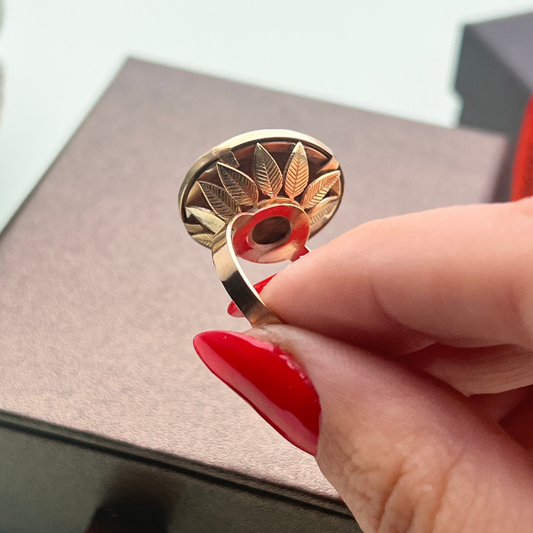 Bague avec Louis d'Or Pétales 18k/22K