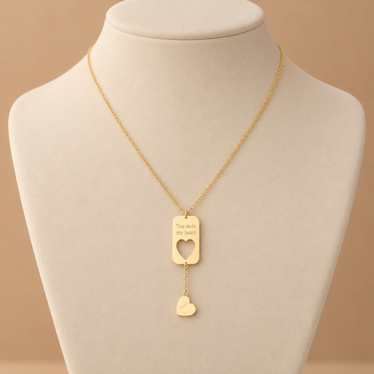 Collier message double cœur connectés