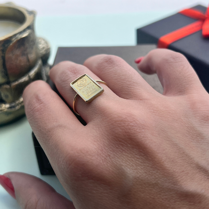 Bague single avec un lingotin 24 carats