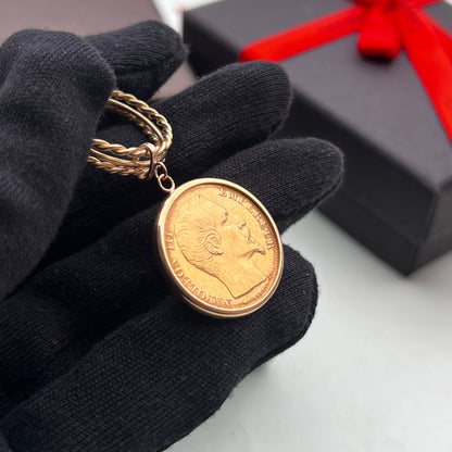 Bague triple anneaux avec pièce Or 18k/22K