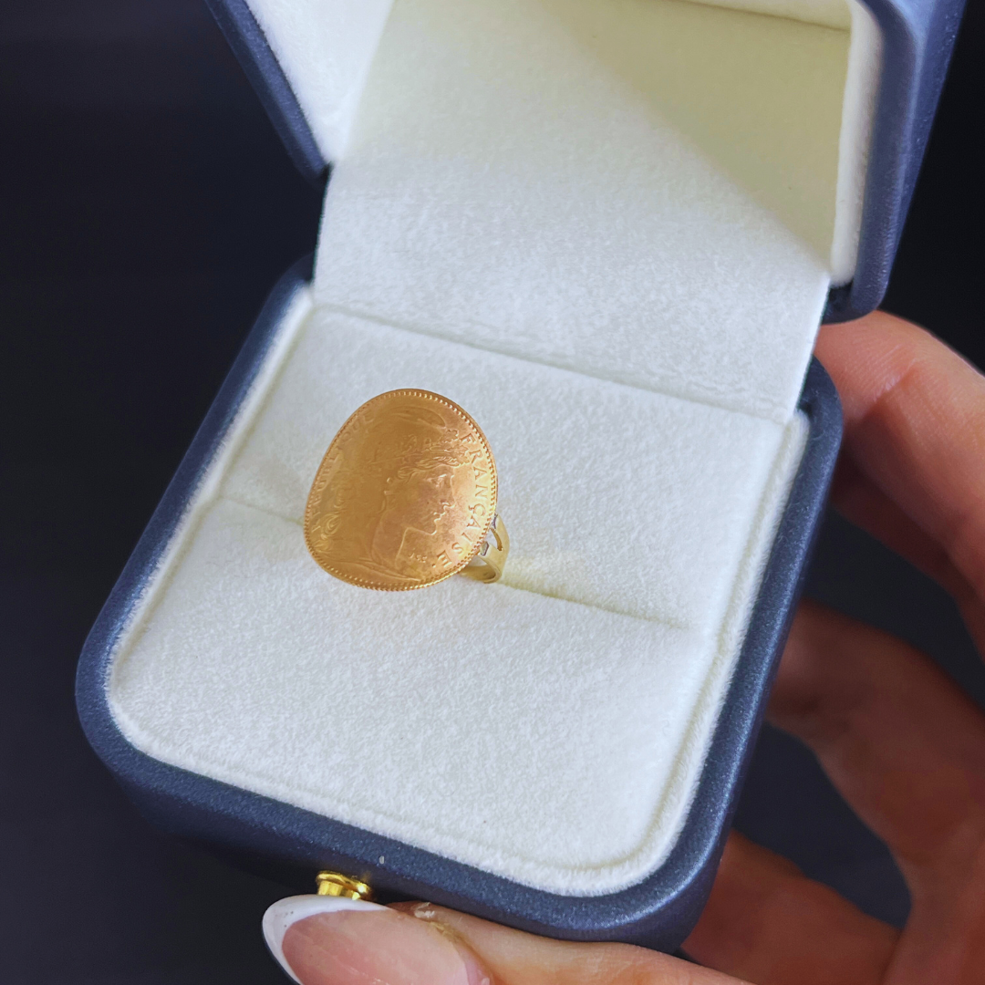 Bague Marianne coq en Or 18K/22K