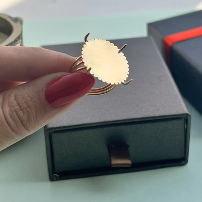 Bague avec Louis d'Or anneaux ajourés 18k/22K