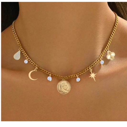 Collier en Or 18 carats 9 Charms sur mesure