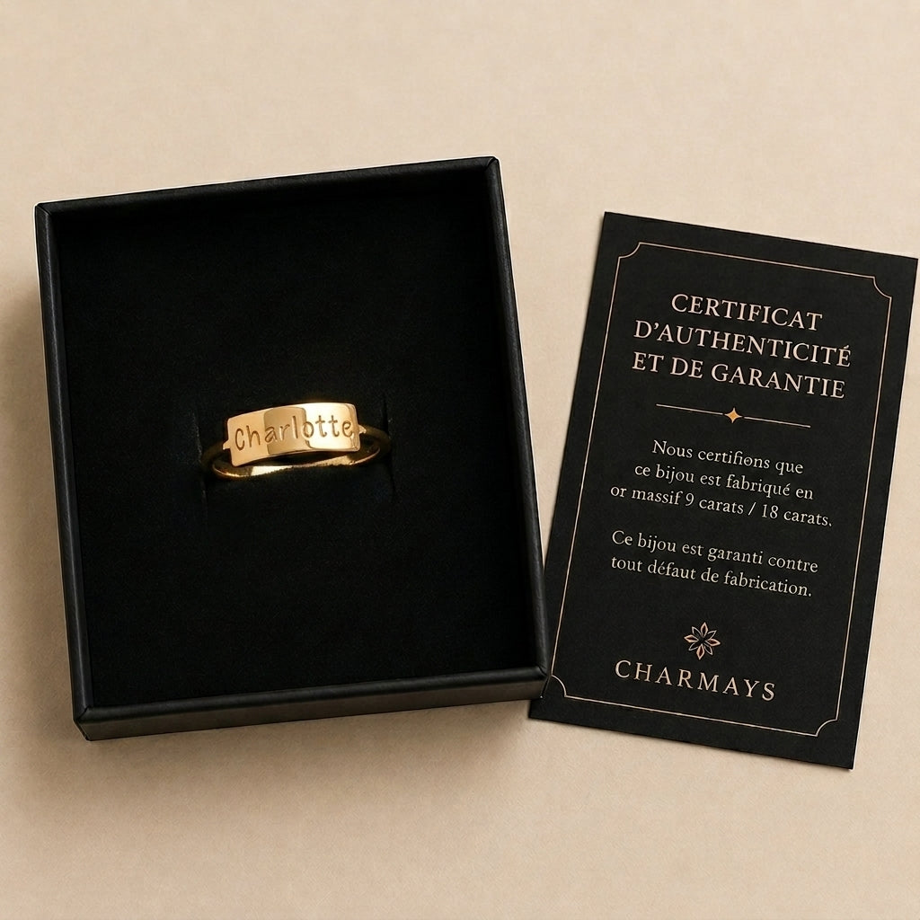 Bague plaque personnalisable Charmays