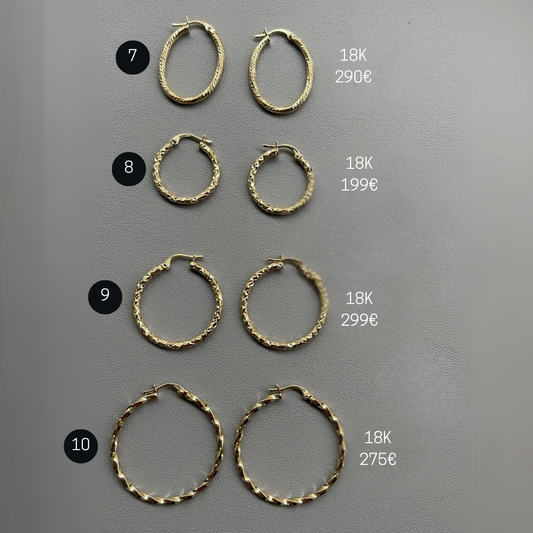 Boucles d'oreilles Créoles en Or 18K