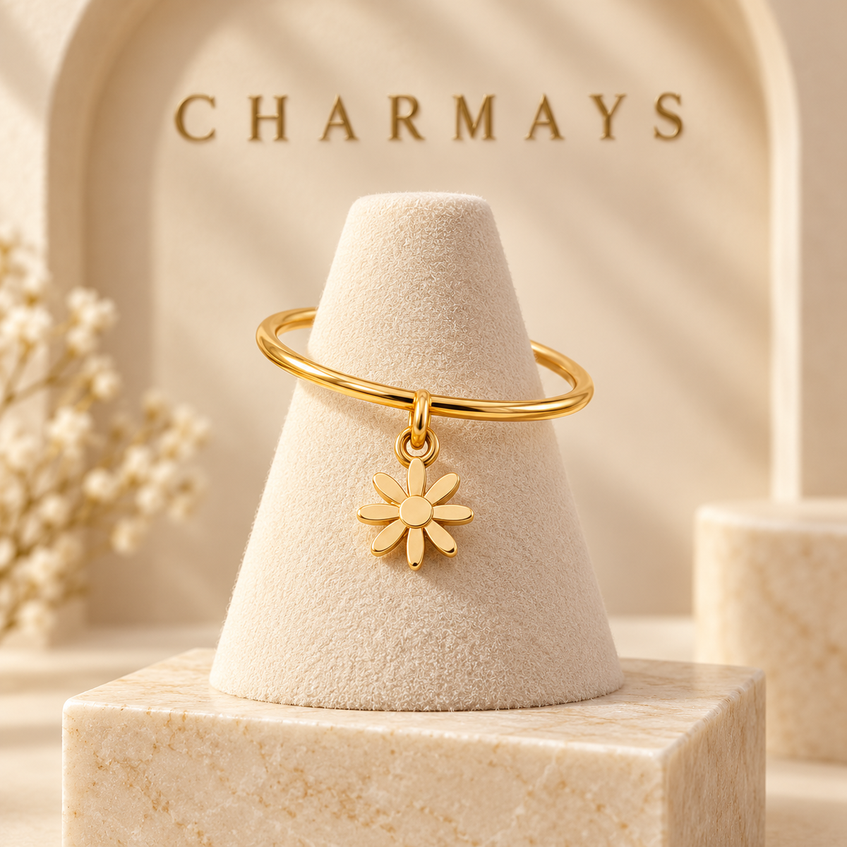 Bague breloque fleur en Or jaune