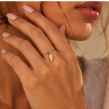 Bague breloque aile en Or jaune