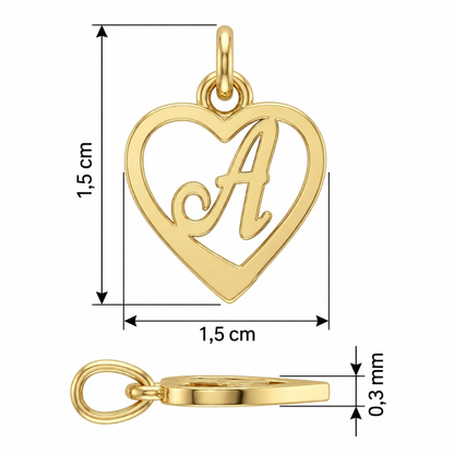 Pendentif initiale cœur Or jaune